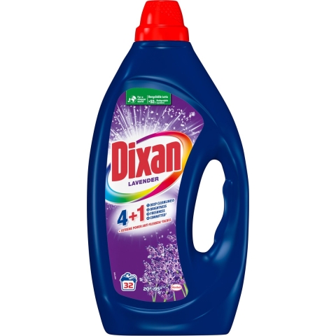 4x Dixan Vloeibaar Wasmiddel Fresh Lavender - 32 wasbeurten 1,440 liter