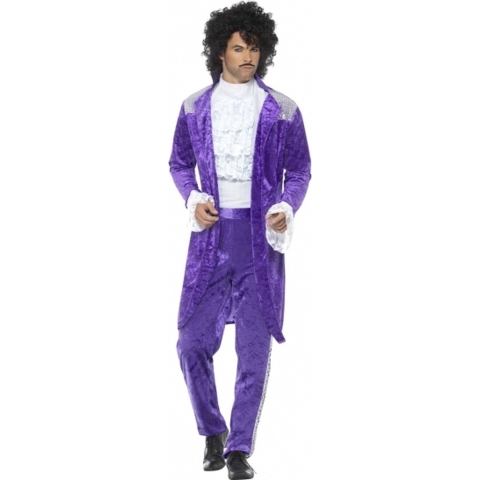 Carnaval verkleed Purple popster - kostuum voor heren - Paars - 2 delig - Prince Charming 56-58 (XL) -