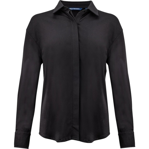 Cutter & Buck 352413 Hedley Stretch Shirt Dames - Zwart - XS