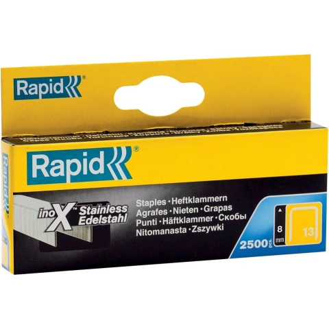 Rapid Nr. 13 fijndraadnieten RVS 8 mm, 2.500 stuks - 11835626 - 11835626