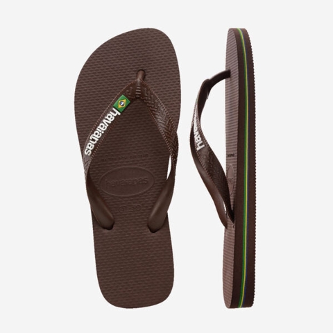 Havaianas Slippers - Brasil Logo - Dark Brown/White - Havaianas - 39/40 - Slippers