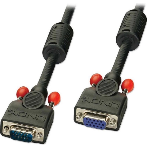 LINDY 36394 VGA-kabel VGA Verlengkabel VGA-stekker 15-polig, VGA-bus 15-polig 3.00 m Zwart