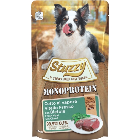 12x Stuzzy Hondenvoer Monoprotein Graanvrij Kalf - Snijbiet 150 gr