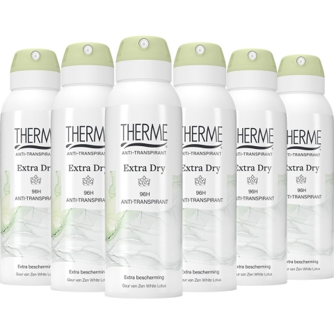 6x Therme Anti-Transpirant Extra Dry Zen White Lotus Spray 125 ml