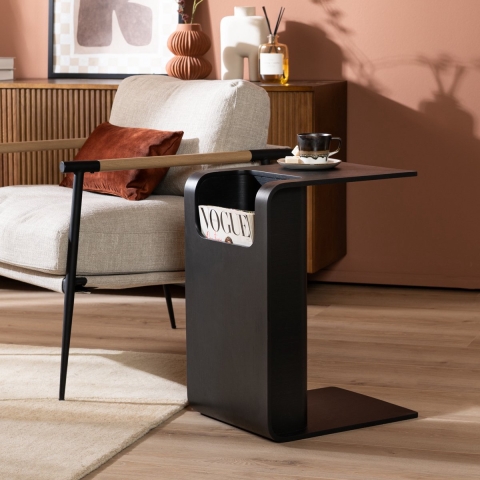 Bronx71 Scandinavische bijzettafel|salontafel Isla 60x35x45 zwart