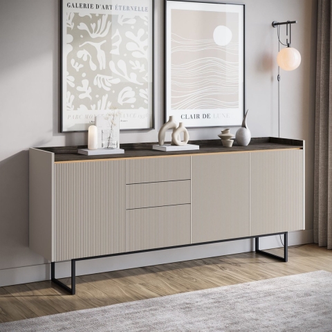 Meubella Dressoir Linq - Beige - 192 cm