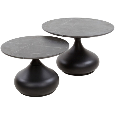 Fraaai Juno ronde salontafel - set van 2 - zwart