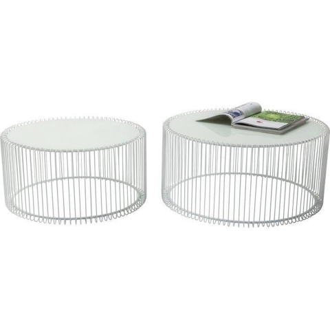 Kare Design Wire Salontafel - Set Van 2 - Wit
