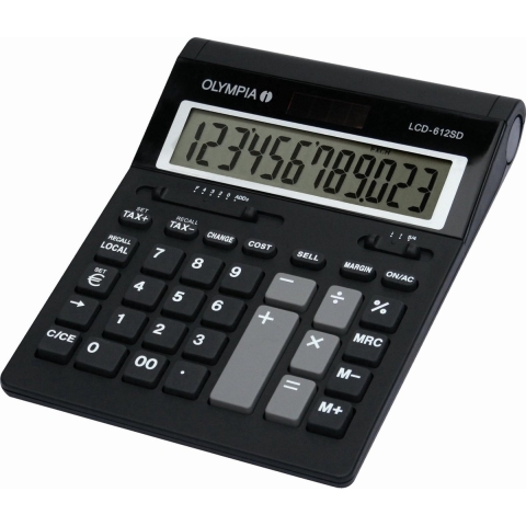 Olympia LCD 612 SD Bureaurekenmachine Zwart Aantal displayposities: 12 werkt op batterijen (b x h x d) 212 x 42 x 162 mm