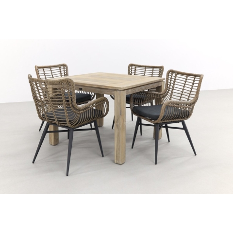 VDG Jasmine natural|Rome grey 100 cm. - tuinset 5-delig
