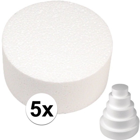 5x Piepschuim schijven 30 cm breed en 7 cm hoog -