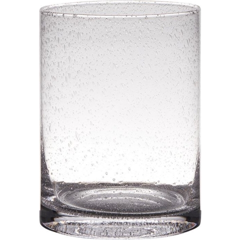 Prachtig Windlicht Gemaakt Van Zware Kwaliteit Glas Met Bubbels.<br>
Geeft Een