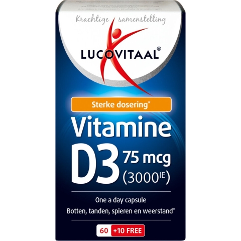 Gratis Verzending: 3x Lucovitaal Vitamine D3 75mcg Forte 80 capsules