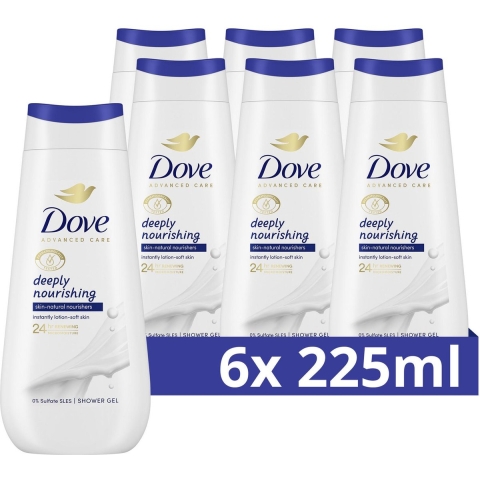 6x Dove Douchecrème Deeply Nourishing 225 ml