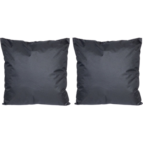 6x Bank/sier kussens voor binnen en buiten in de kleur zwart 45 x 45 cm -