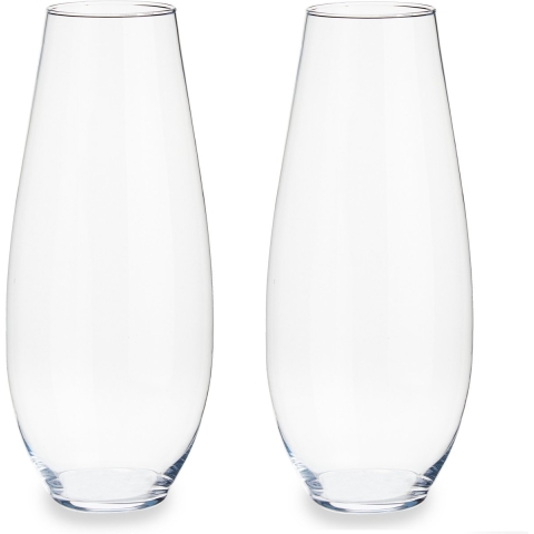 Set van 2x stuks bloemenvazen van glas 17 x 39 cm -