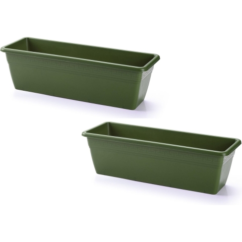 4x stuks plantenbak groen rechthoekig 50 x 17 x 15 cm -