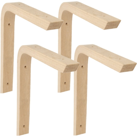 AMIG Plankdrager/planksteun van hout - 4x - lichtbruin - H250 x B200 mm -