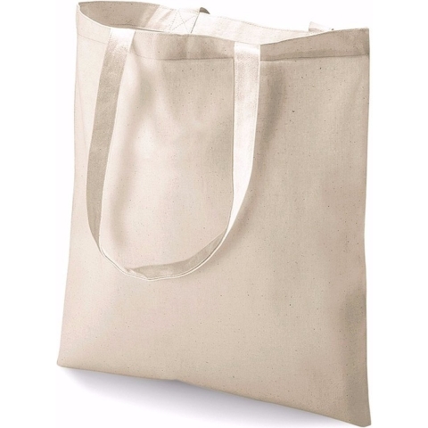 12 katoenen tasjes naturel -