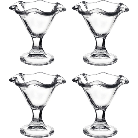 Set van 4x stuks ijs/sorbet coupes op voet van glas 240 ml -
