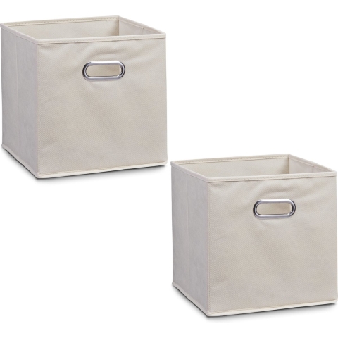 4x Beige opbergmanden/kastmanden 32 x 32 cm -