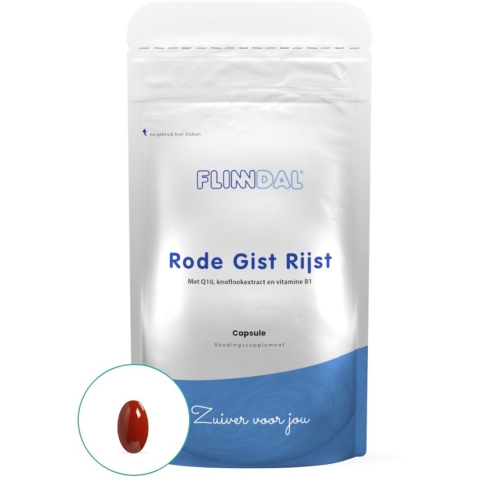 Rode Gist Rijst + Q10 90 capsules met herhaalgemak - 90 Capsules - Flinndal