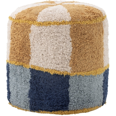 Bloomingville Poef - Kio - Blauw - Bloomingville - OneSize - Poef
