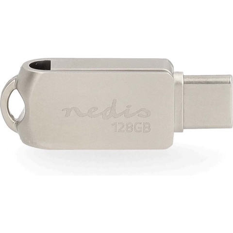 Nedis Flash Drive | 128 GB | USB-A / USB-C™ | Leessnelheid: 110 MB/s | Schrijfsnelheid: 30 MB/s - FDRIUC3128SI