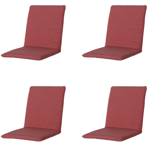 Madison - Stapelstoelkussen Manchester red - Ca. 97x49 cm - Set van 4