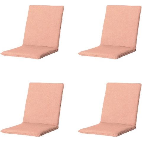 Madison - Stapelstoelkussen Napels salmone - Ca. 97x49 cm - Set van 4