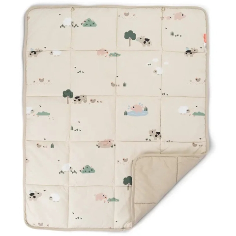 Done by Deer Speelmat - Tiny Farm - 80x100 cm - Zand - Done by Deer - OneSize - Speelmat