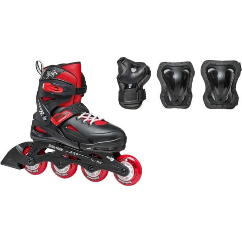 Rollerblade Rolschaatsset - Fury Combo - Zwart/Rood - Rollerblade - 36/40 - Rolschaatsen