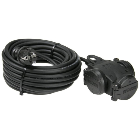 AS Schwabe 60456 Stroom Verlengkabel 16 A Zwart 10.00 m H07RN-F 3G 1,5 mm²