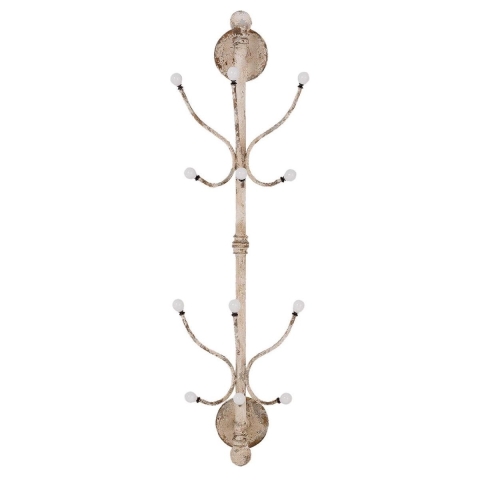 Clayre & Eef Wandkapstok 28x22x100 cm Wit Ijzer