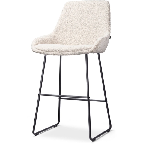 Nolon Nino-Isa Barkruk Bouclé Beige - Stof - Zwart Onderstel - 65 cm