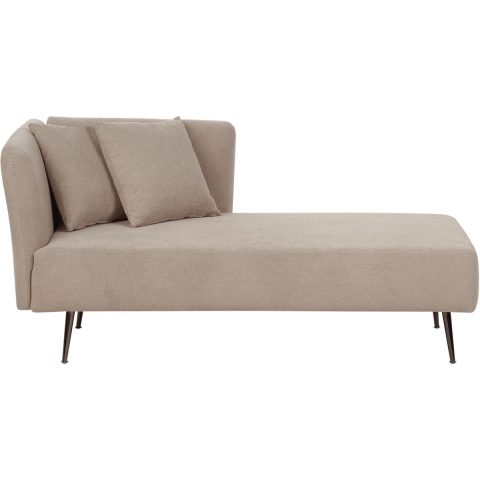 Beliani - RIOM - Chaise longue - Beige - Linkszijdig - Polyester