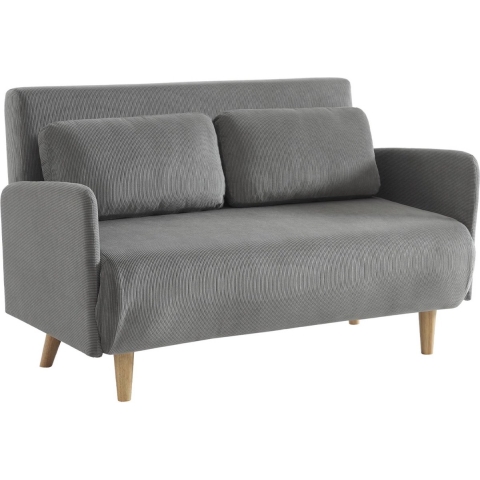 sweeek - 2-zits corduroy slaapbank met houten poten