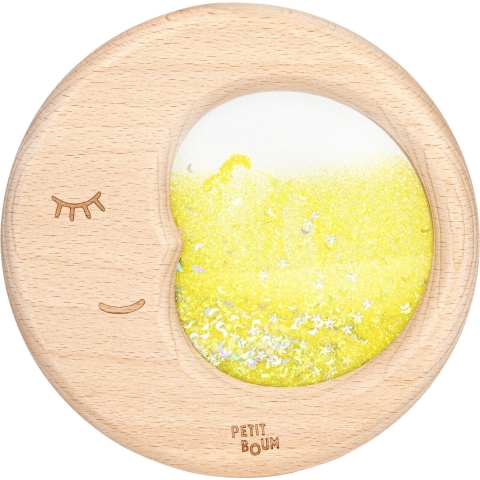 Petit Boum Sensorisch Speelgoed - Hout - Flow Maan - Geel - Petit Boum - OneSize - Speelgoed
