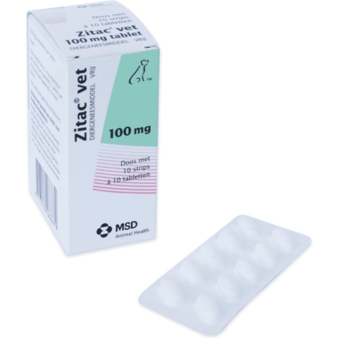 Zitac Vet 100 mg - hond 6 tot 10 kg (10 x 10 tabletten) 1 verpakking