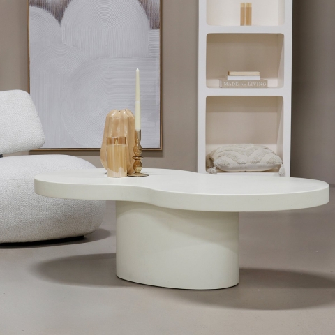 DÉJA Living - Salontafel Composiet Beige - 120x65x39cm - Olive