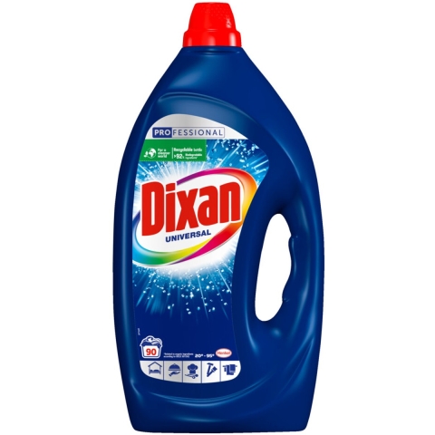 3x Dixan Vloeibaar Wasmiddel Universeel Pro - 90 wasbeurten 4,050 liter
