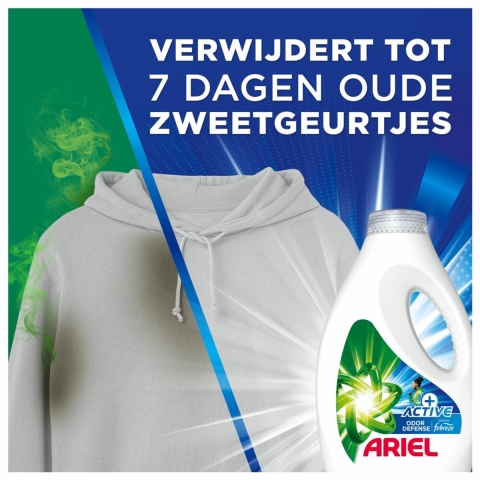 4x Ariel Vloeibaar Wasmiddel +Actieve Odor Defense 70 Wasbeurten 3,15 liter