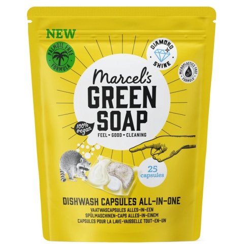 5x Marcel's Green Soap Vaatwascapsules Eco All-In-One 25 stuks