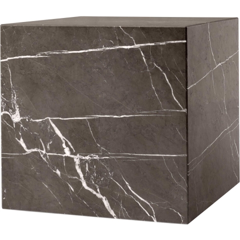 Audo Copenhagen Plinth Cubic Bijzettafel 40x40 Kendzo Marmer Grijs