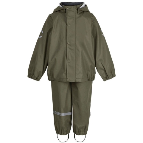 Mikk-Line Regenkleding - Gerecycled - PU - Dusty Olive - Mikk-Line - 10 jaar (140) - Regenkleding