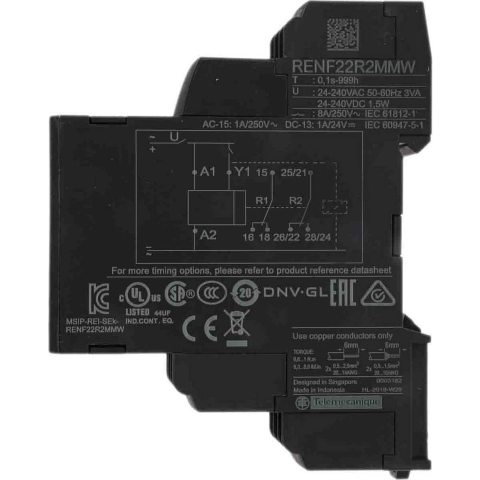 Schneider Electric RENF22R2MMW RENF22R2MMW Tijdrelais Multifunctioneel 1 stuk(s) Tijdsduur: 0.05 s - 999 h 2x wisselcontact