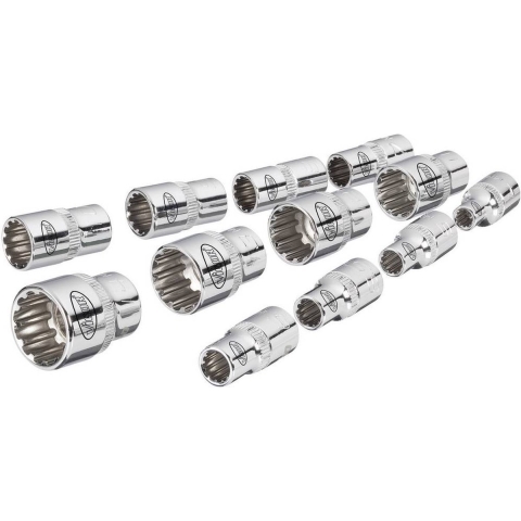 Vigor V1897 Dop (zeskant) Dopsleutelinzetset 4 mm, 5 mm, 5.5 mm, 6 mm, 7 mm, 8 mm, 9 mm, 10 mm, 11 mm, 12 mm, 13 mm, 14 mm 17-delig 1/4 (6.3 mm)