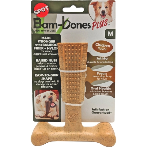 Spot Bam-Bones Easy Grip veilig kauwbot hond (kipsmaak) M x4