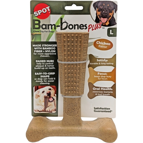 Spot Bam-Bones Easy Grip veilig kauwbot hond (kipsmaak) L x4