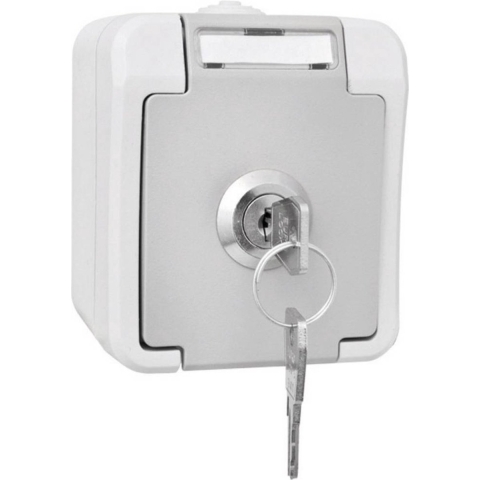 Peranova 103397 Pera Wandcontactdoos met randaarde afsluitbaar spatwaterdicht Lichtgrijs, Donkergrijs 1 stuk(s)